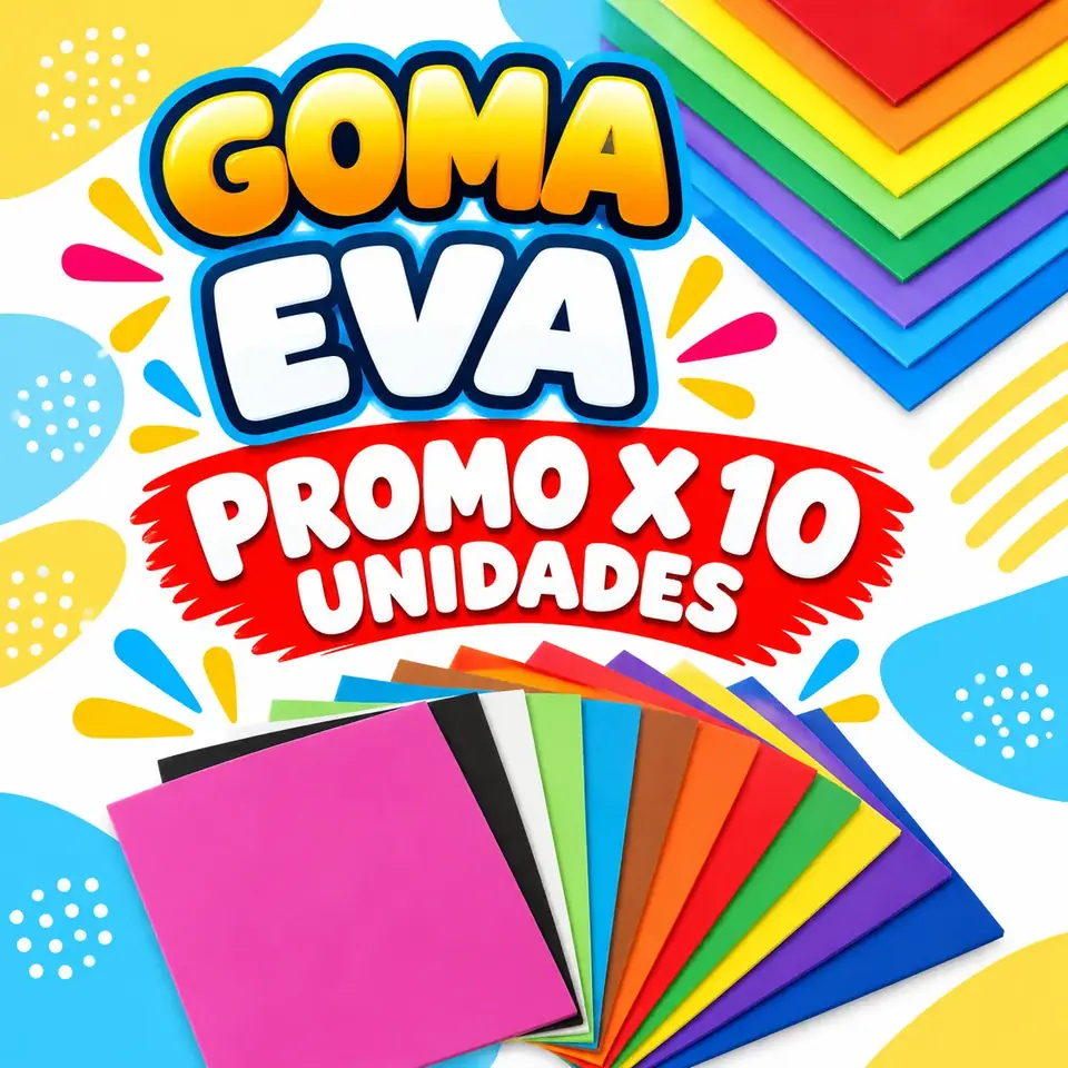 .||OFERTA EFECTIVO / TRANSFERENCIA|| PROMO GOMA EVA LISA X 10 UNIDADES (Pliego)