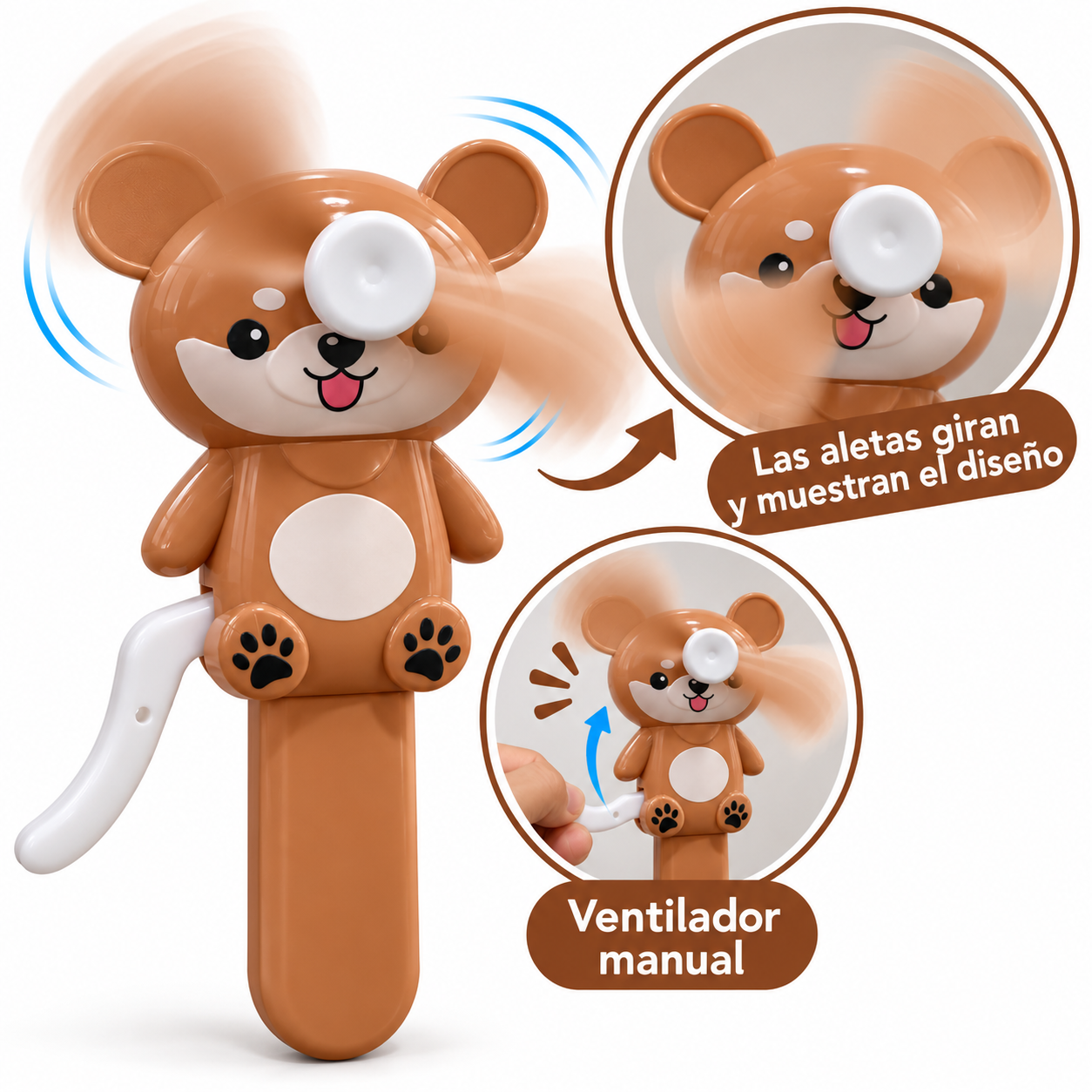 Ventilador Manual " Marron " Portatil