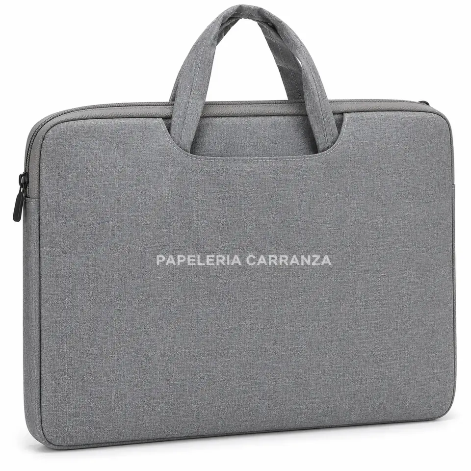 Bolso Porta Notebook - Gris 15.6" Slim - Acolchonado tipo felpa Premium