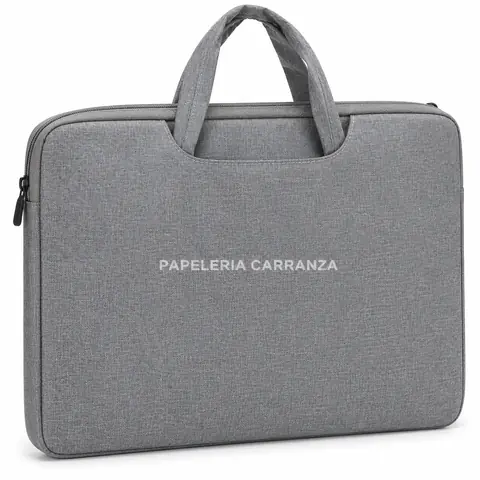 Bolso Porta Notebook - Gris 15.6" Slim - Acolchonado tipo felpa Premium