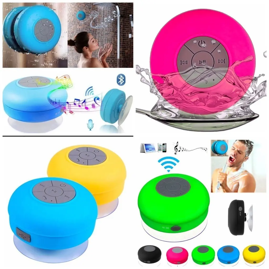 Parlantes - Para Ducha con Sopapa - Recargables Bluetooth c/ Microfono Incluido Portatil