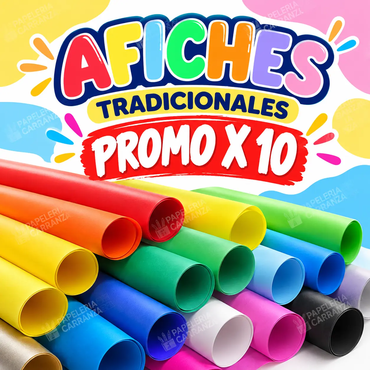.||OFERTA EFECTIVO / TRANSFERENCIA|| PROMO PAPEL AFICHE * COLORES * x 10 unidades
