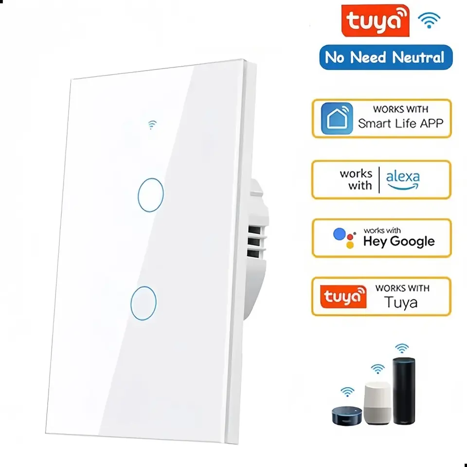 Interruptor Inteligente - 2 Canales - Onica Tecla para pared ALEXA GOOGLE