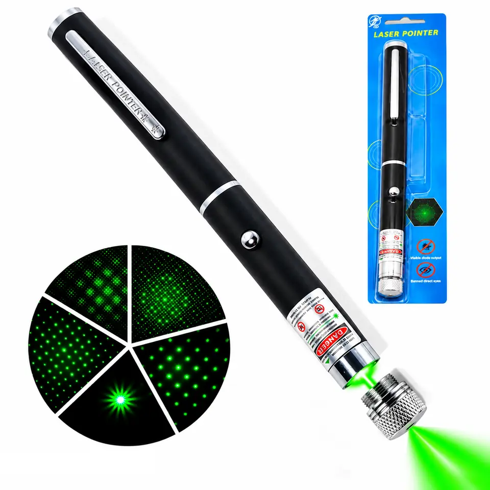 Puntero LASER * Green * Verde - Gran Alcance (Apto para Pizarras y exposiciones)  Punto simple + Multipunto