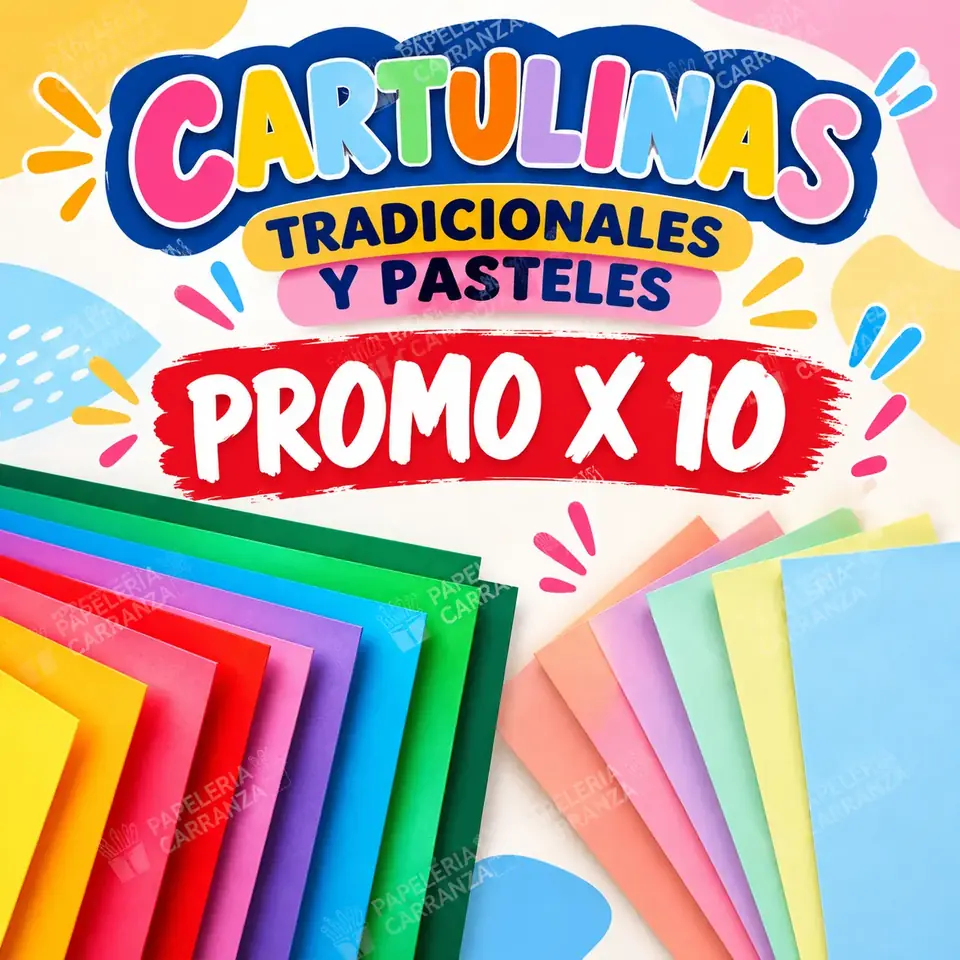 .||OFERTA EFECTIVO / TRANSFERENCIA|| PROMO CARTULINAS * COLORES * x 10 unidades