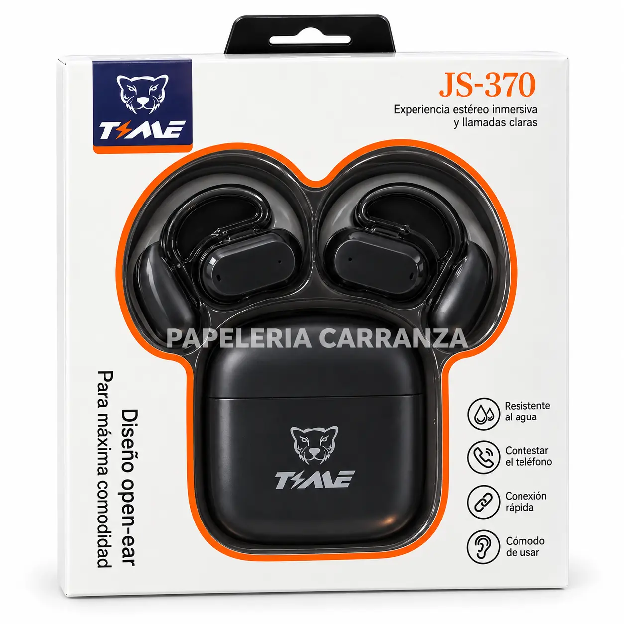 Auriculares Deportivos "TIME JS - 370 NEGRO " Inalámbricos Bluetooth Premium