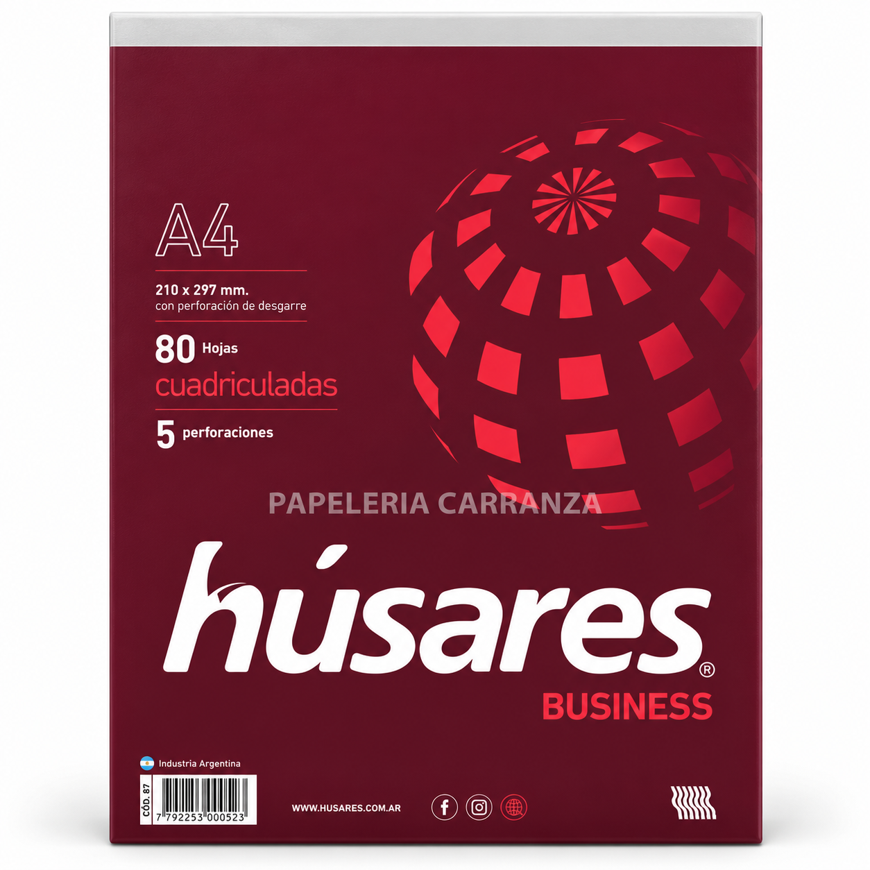 Block Husares A4 - Cuadriculado - Business 80 Hojas