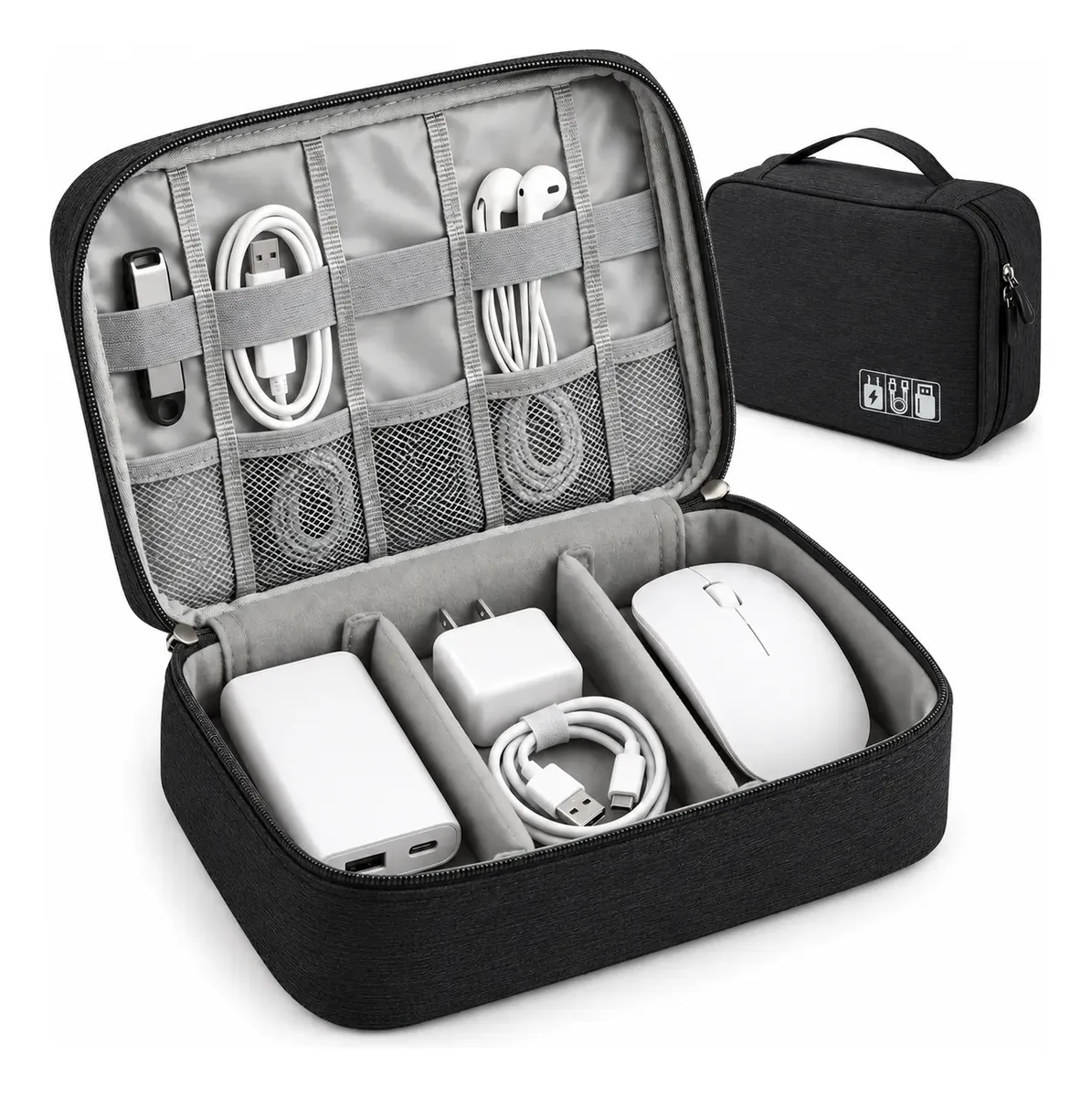 Bolso Organizador Viajero para Accesorios y Cables NEGRO