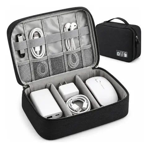 Bolso Organizador Viajero para Accesorios y Cables NEGRO