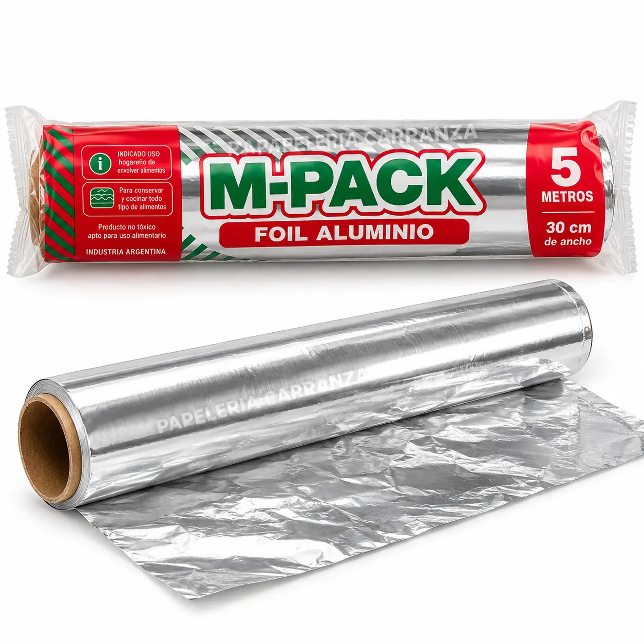 ROLLO DE PAPEL ALUMINIO M-PACK Familiar 30 cm x 5 Metros
