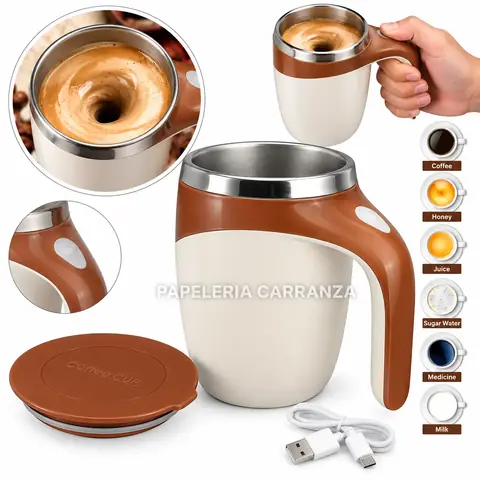 VASO TERMICO MEZCLADOR * MARRON * 380 ML ACERO INOXIDABLE