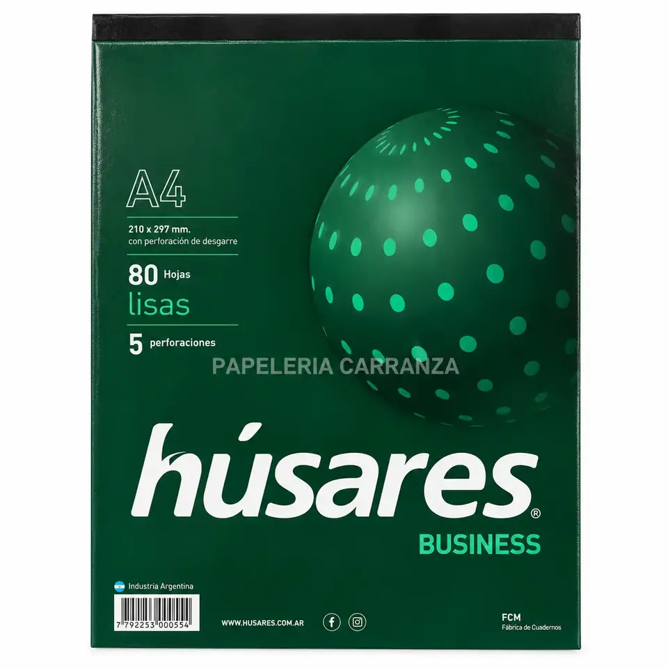 Block Husares A4 - Liso - Business 80 Hojas