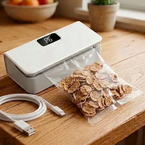 Mini Selladora Bolsas Mini Portátil Recargable Magnética Snack Cocina Heladera