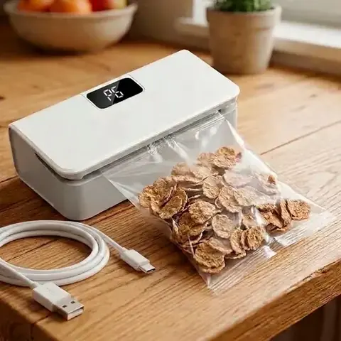 Mini Selladora Bolsas Mini Portátil Recargable Magnética Snack Cocina Heladera