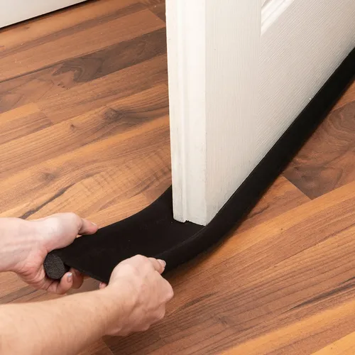 Zocalos Doble - Negro - 95 cm POXI BAND para Puertas (+ Ahorro de energia y - Polvo)