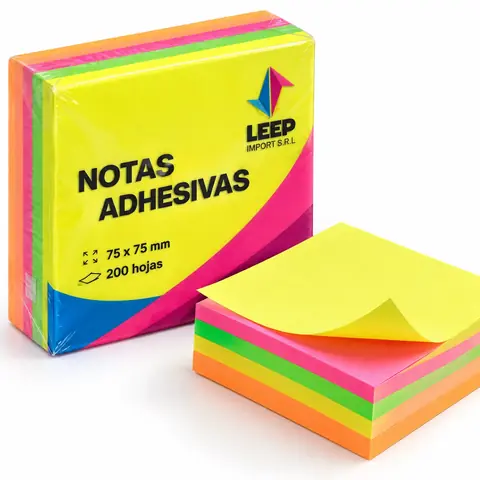 Notas Adhesivas LEEP * FLÚO x 200 HOJAS * 75x75