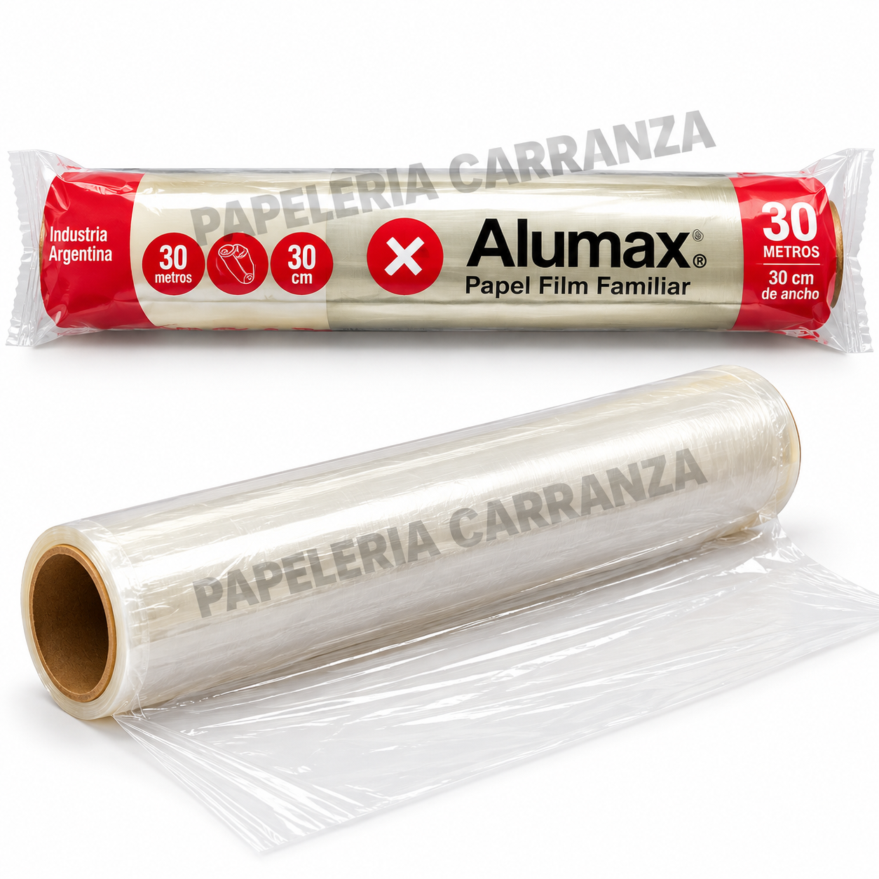 ROLLO DE PAPEL FILM TRANSPARENTE ALUMAX Familiar 30 cm x 30 Metros