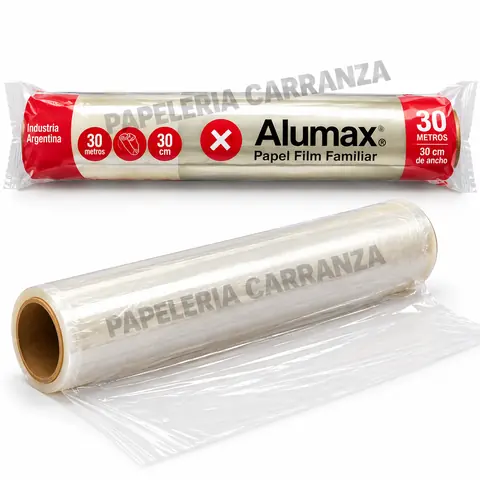 ROLLO DE PAPEL FILM TRANSPARENTE ALUMAX Familiar 30 cm x 30 Metros
