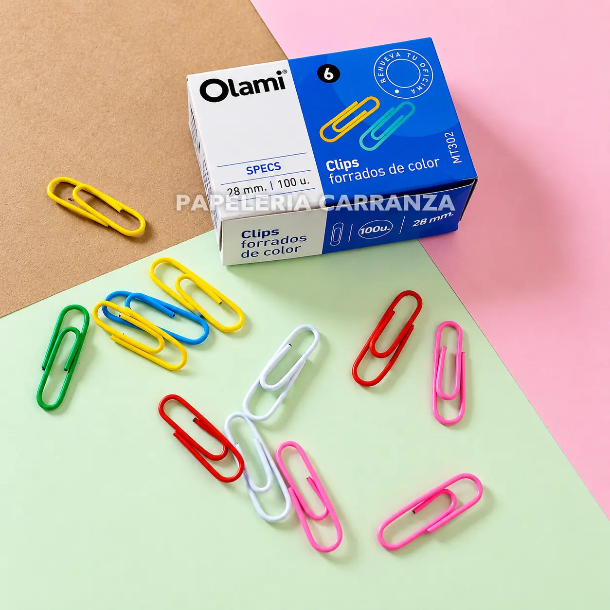 Clips OLAMI FORRADOS ** COLORES ** N° 6 (50mm) Cajita x 50 unidades