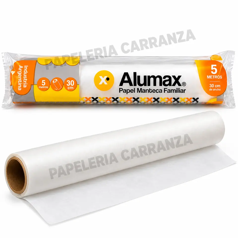 ROLLO DE PAPEL MANTECA ALUMAX Familiar 30 cm x 5 Metros