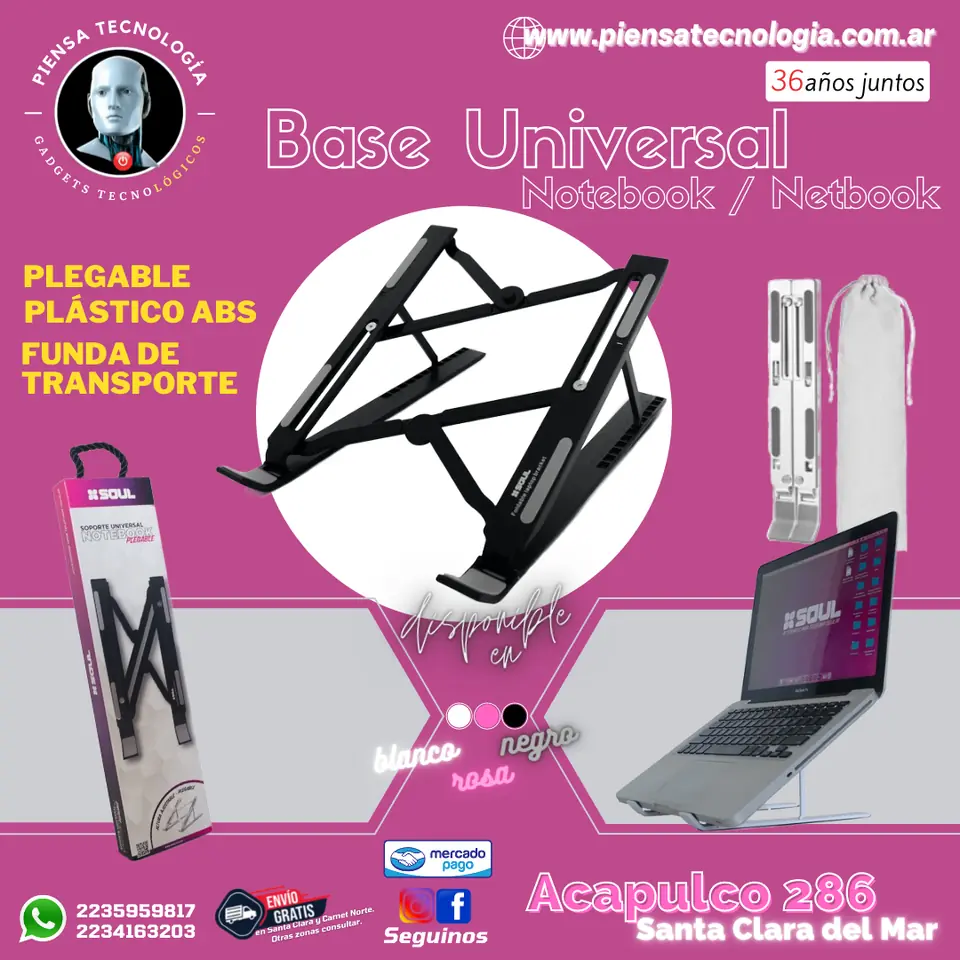 Soporte Universal Notebook Stand Regulable Y Portátil - Metalico
