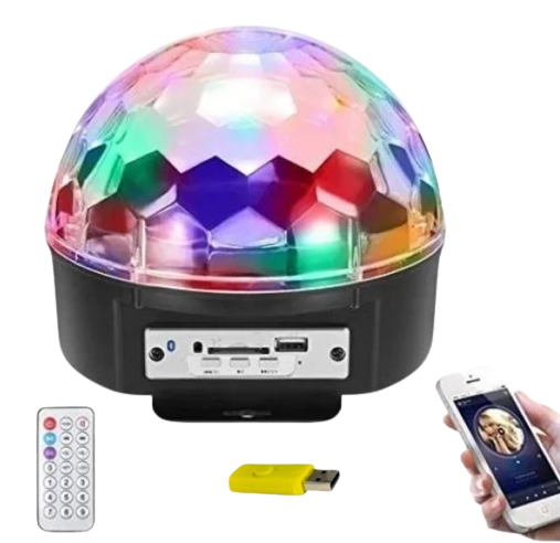 MEDIA ESFERA BLUETOOTH LUCES Y PARLANTE C/ USB