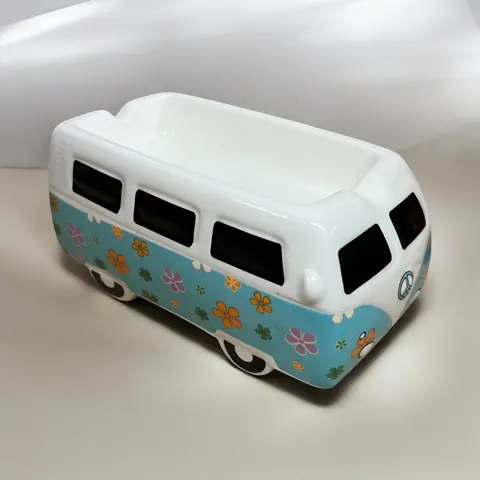 Cenicero Bus Vintage De Ceramica