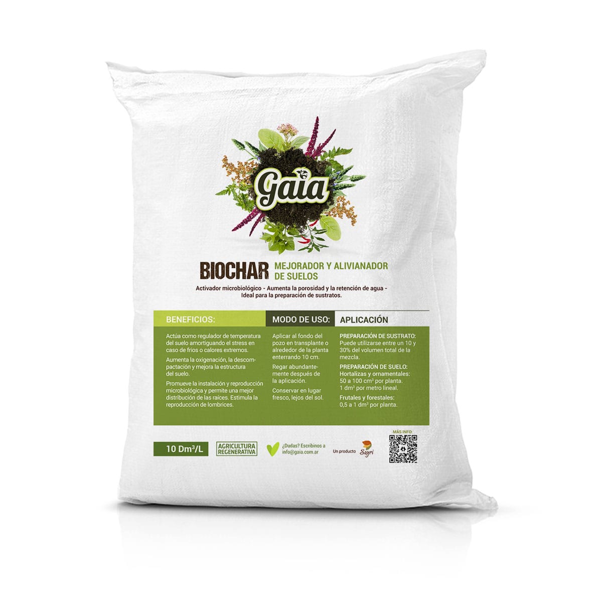 Biochar 2ltr Gaia Fertilizante