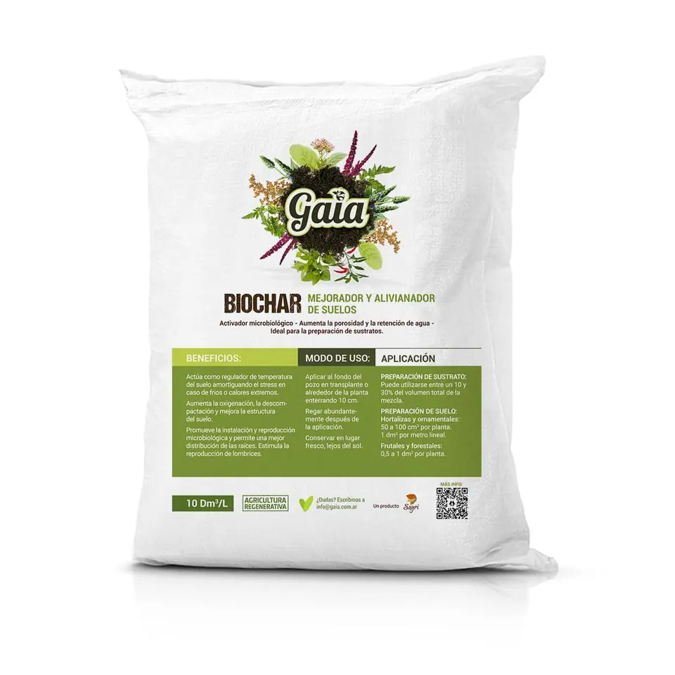 Biochar 2ltr Gaia Fertilizante