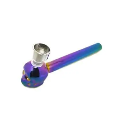 Pipa De Vidrio Calavera Tornasolada o Color UOA06