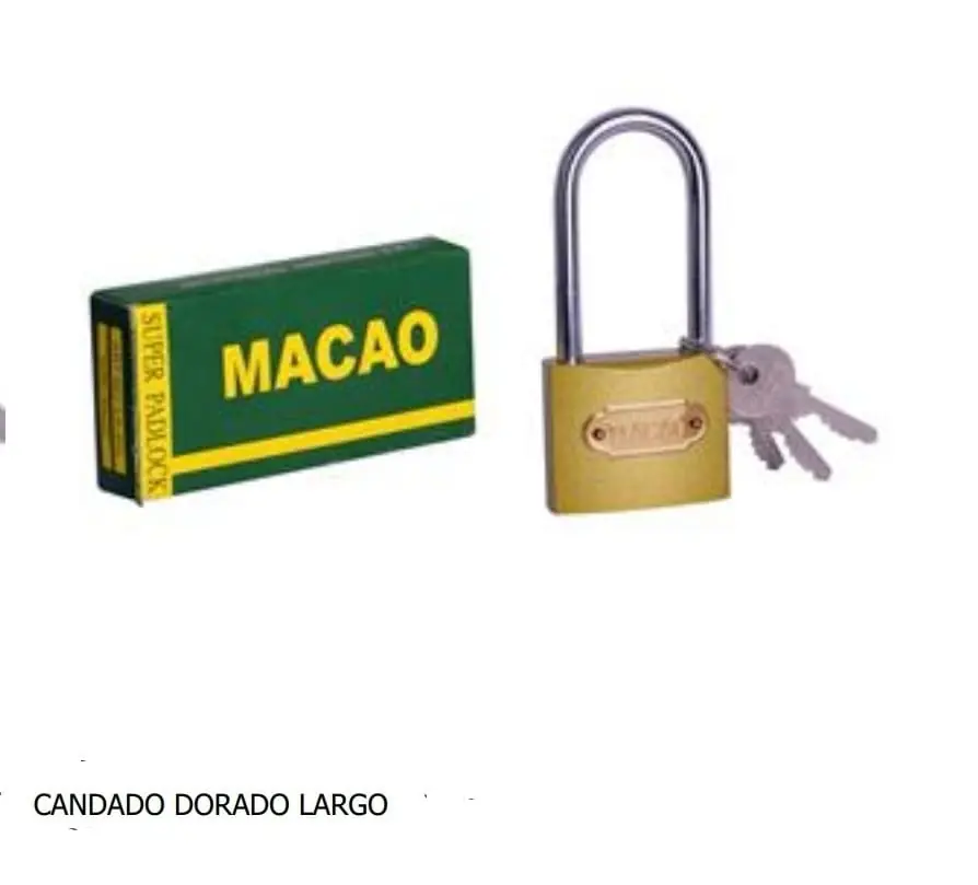 CANDADO MACAO DORADO PINTADO ARO LARGO  32MM (U100)