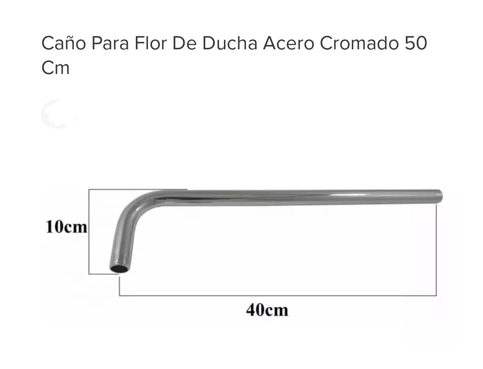 CAÑO DUCHA ACERO 90° 50CM(40+10) (U240)