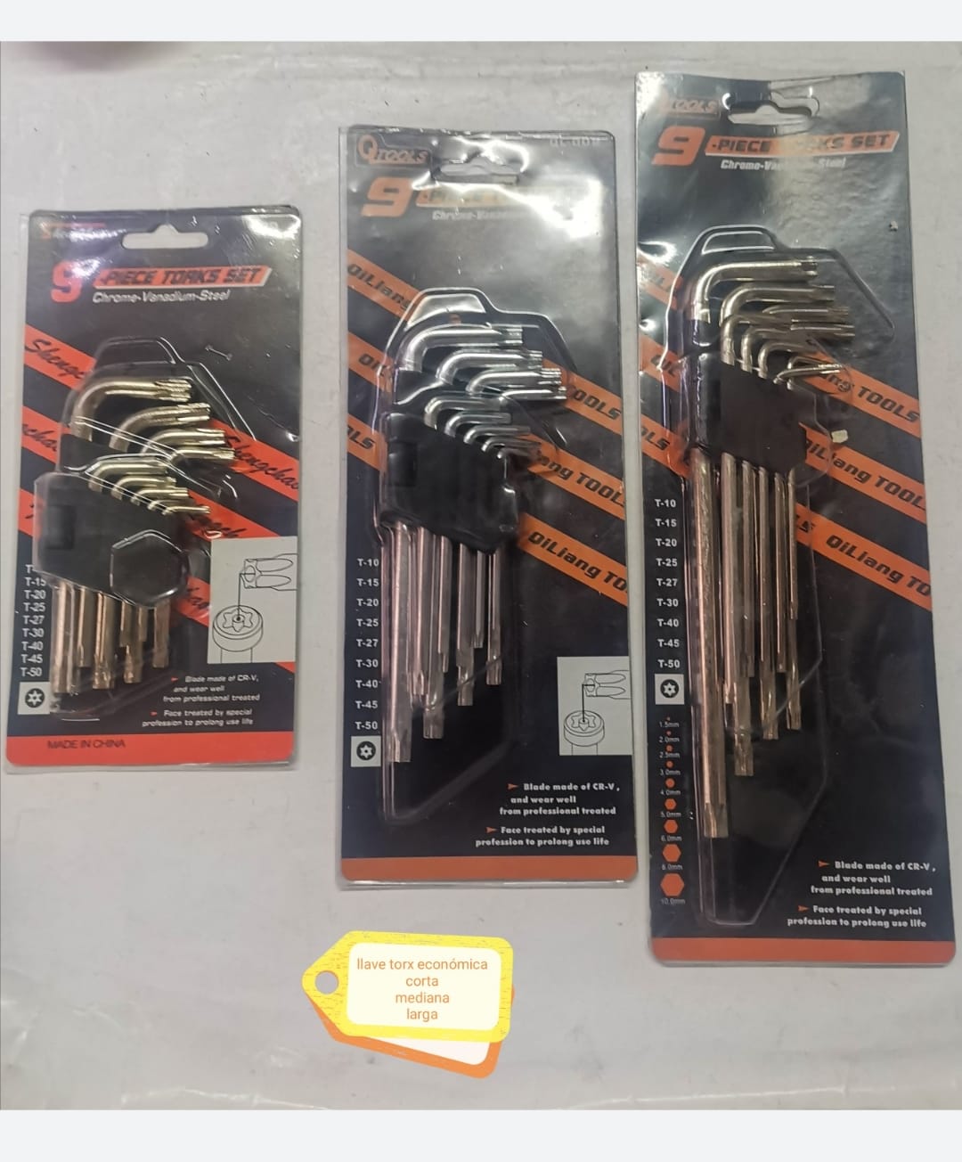 LLAVE TORX X 9 PCS LARGO (U210)