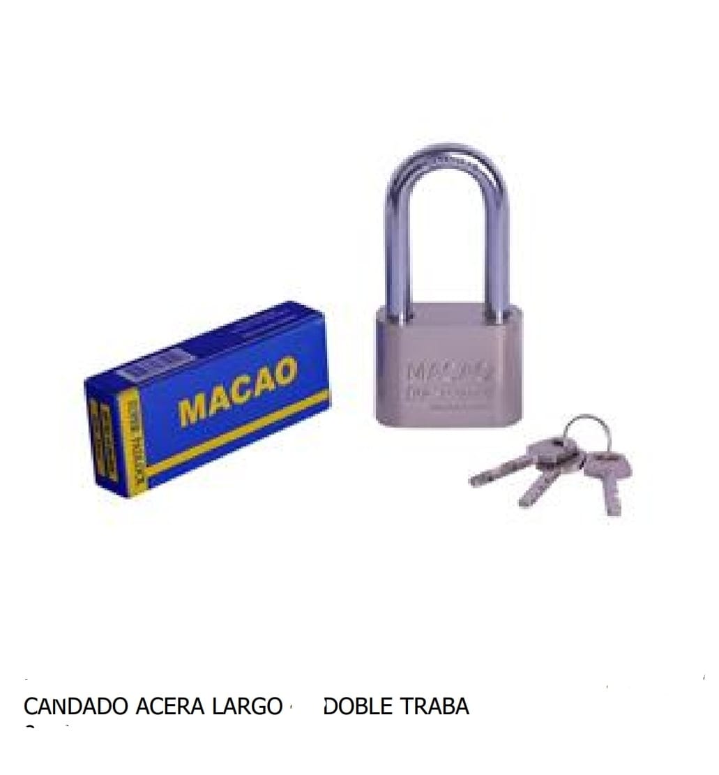 CANDADO MACAO ACERO ARO LARGO CAJA AZUL 50MM (U270)