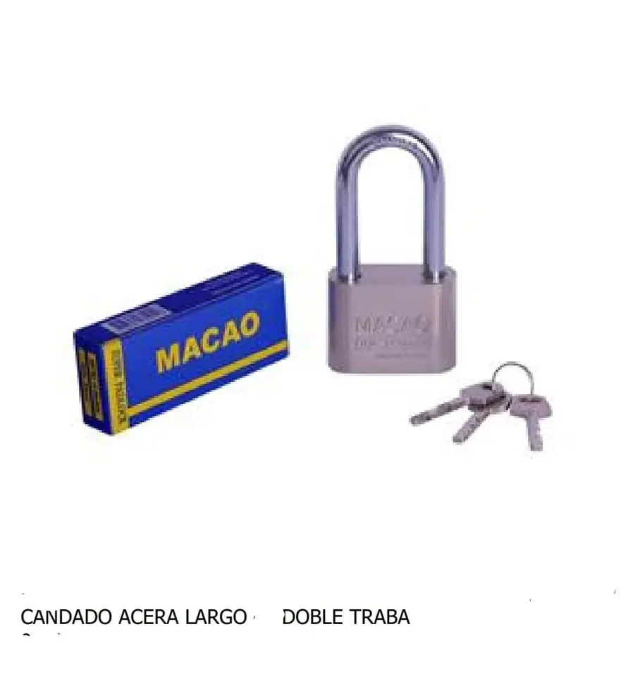CANDADO MACAO ACERO ARO LARGO CAJA AZUL 60MM (U350)