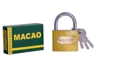 CANDADO MACAO DORADO PINTADA GRUESO 25MM (U065)