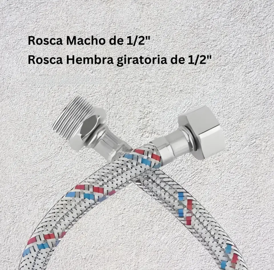 FLEXIBLE MALLADO AGUA 1/2 M-H 30CM (U052)