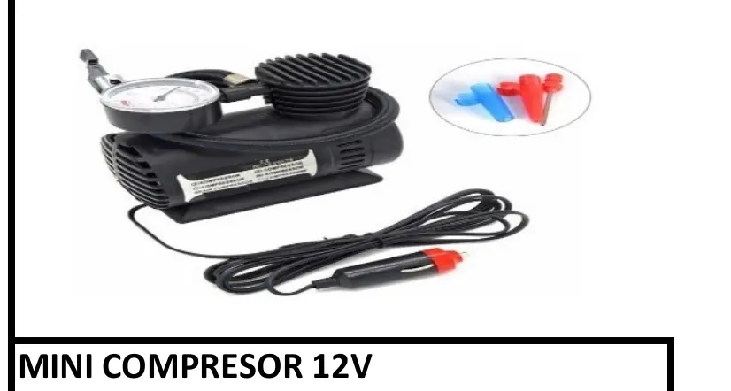 COMPRESOR DE AIRE MINI 12V 300 PSI  PVC (U560)