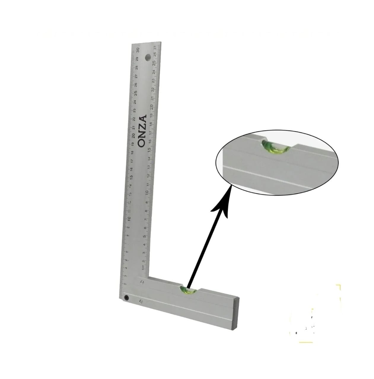 ESCUADRA CARPINTERO ALUMINIO CON NIVEL 50CM(U370)