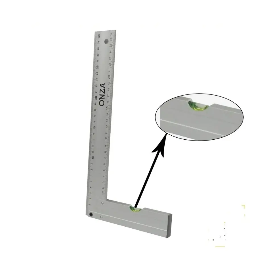 ESCUADRA CARPINTERO ALUMINIO CON NIVEL 50CM(U370)
