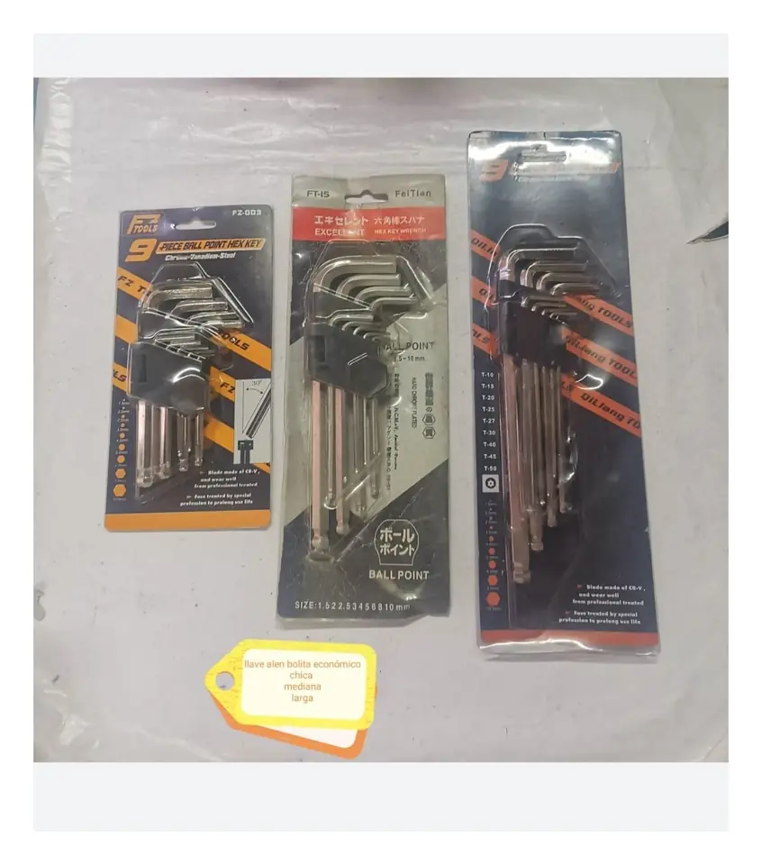 LLAVE ALLEN BOLITA X 9 PCS CHICO (U160)