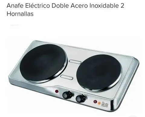 ANAFE ELECTRICO ACERO INOXIDABLE 2 HORNALLAS BELITA (U3000) (LIQUIDA)