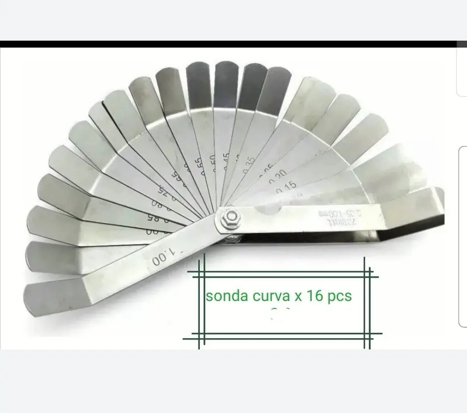 SONDA MEDIDORA PARA VALVULAS AUTOS MOTOS CURVAS 16HOJAS  (U300)