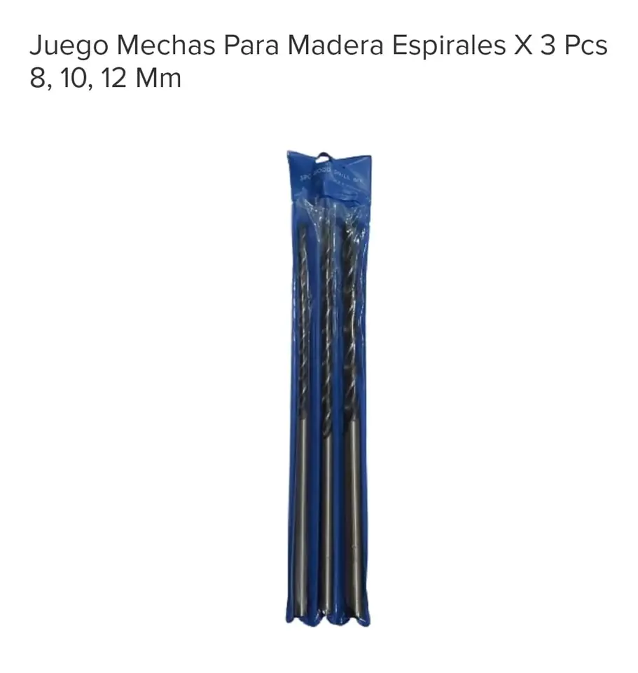 MECHA MADERA LARGA 300MM X3PZS (U375)