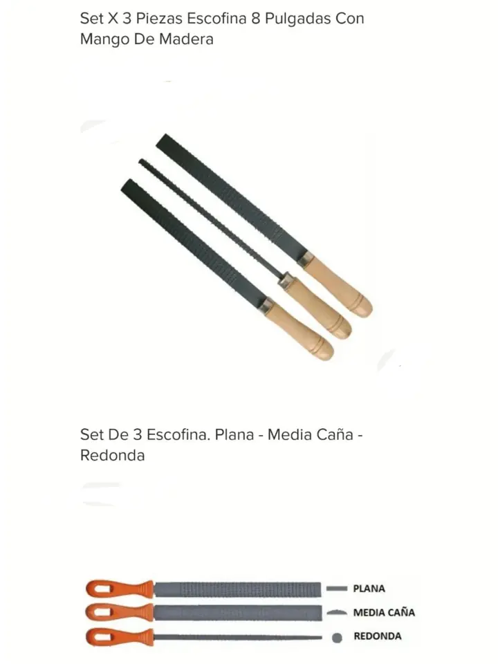 ESCOFINA X 3 PCS MANGO MADERA (U180)