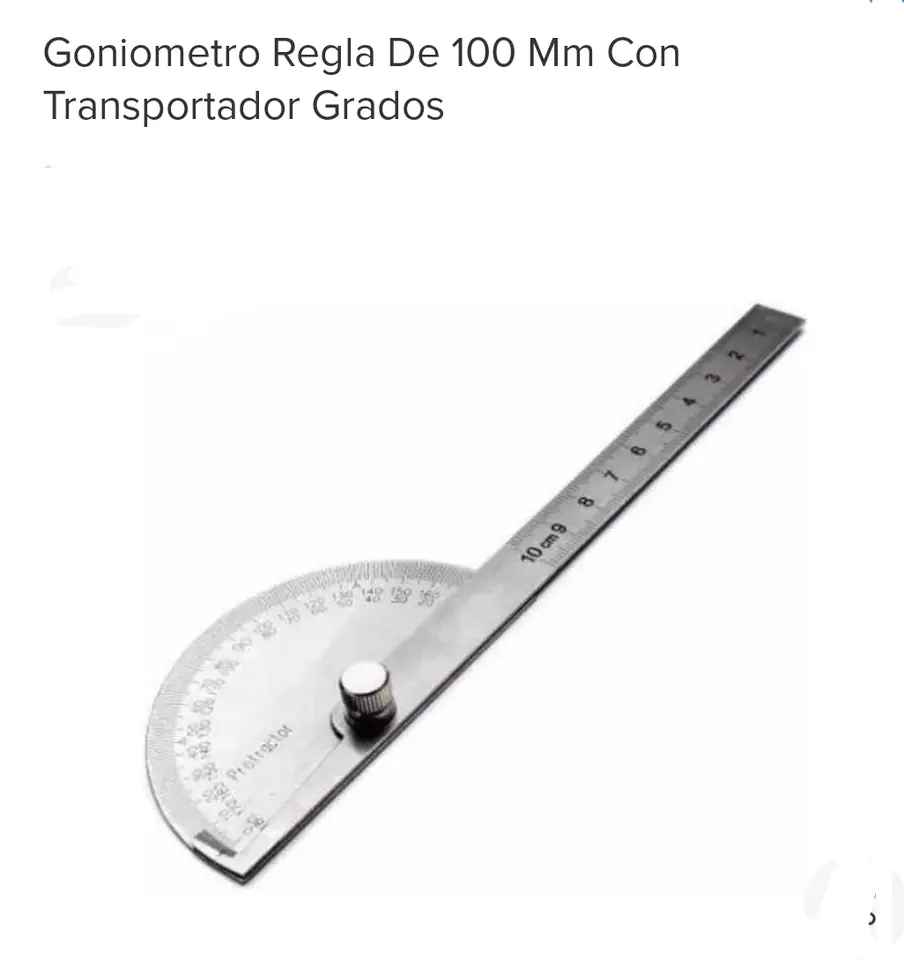 GONIOMETR0 METAL 100 MM CON TRANSPORTADOR GRADOS(U300)