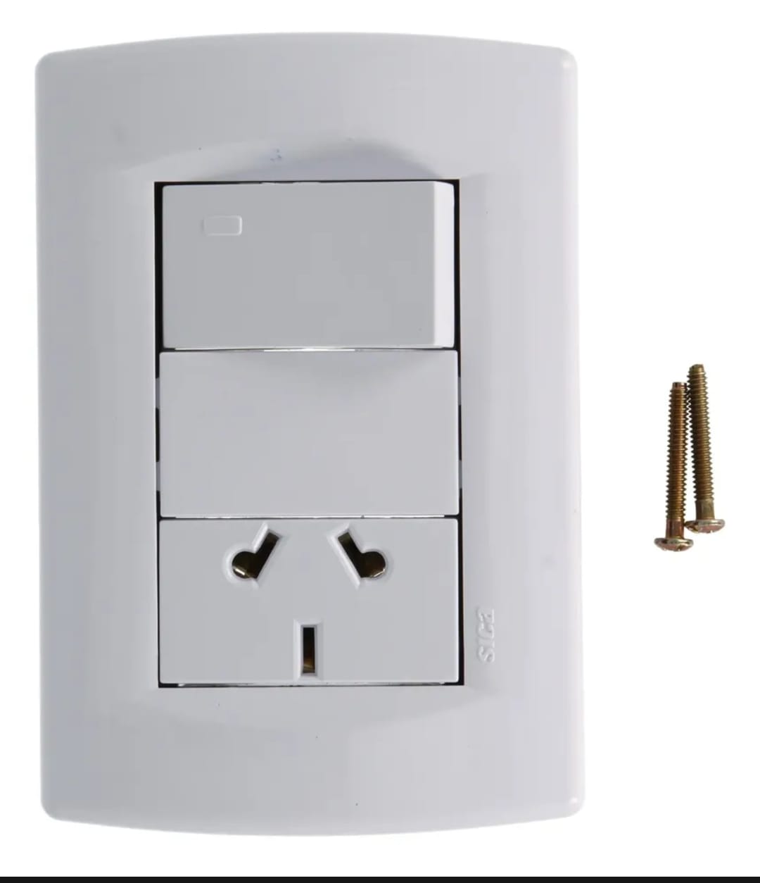 LLAVE DE LUZ ARMADA 1 PUNTO Y 1 TOMA SICA -NETO
