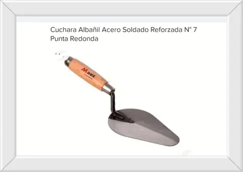 CUCHARA ALBAÑIL MAEZ ACERO SOLDADO PUNTA REDONDA 7"-NETO (LIQUIDA)
