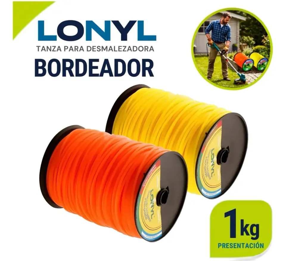 TANZA BORDEADOR LONYL 1 KG REDONDA 1.5MM(NETO)