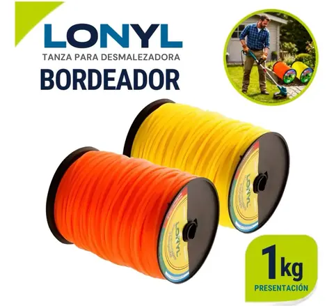 TANZA BORDEADOR LONYL 1 KG REDONDA 1.5MM(NETO)